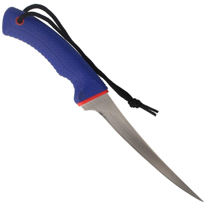 Fox Knives Brand fillet knife fixed blade satin coated 420C steel blue PP handle