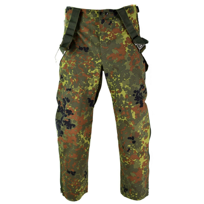 Original German army trousers GoreTex Bib n Brace Flecktarn pants overall rain