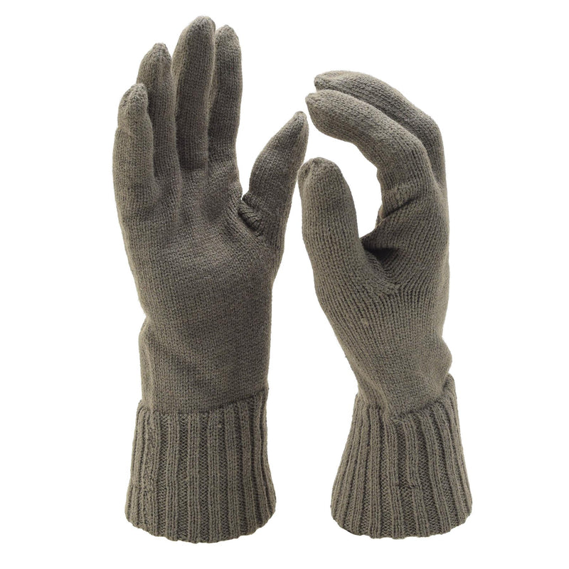 Original Austrian army wool gloves warmer winter brown outdoor knitted NEW