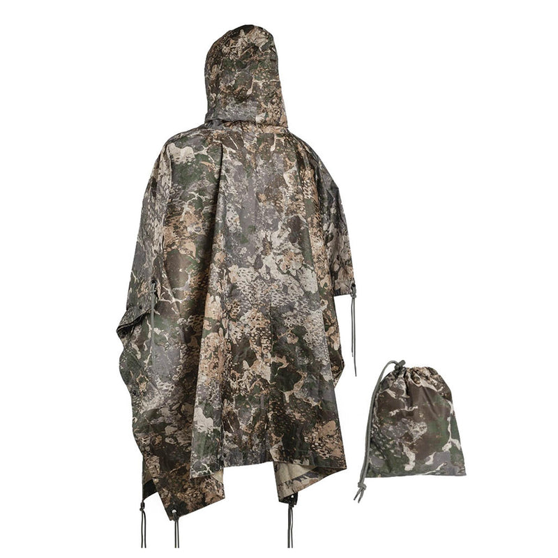 MIL-TEC Poncho camouflage PVC coated waterproof hooded ripstop lightweight tent