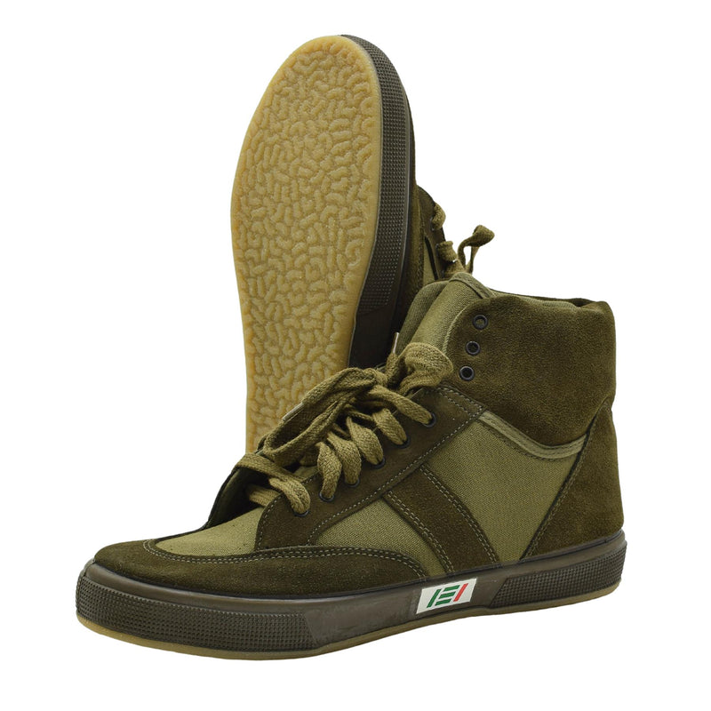 Original Italian Military Gym Shoes High Top Durable Design Training Olive