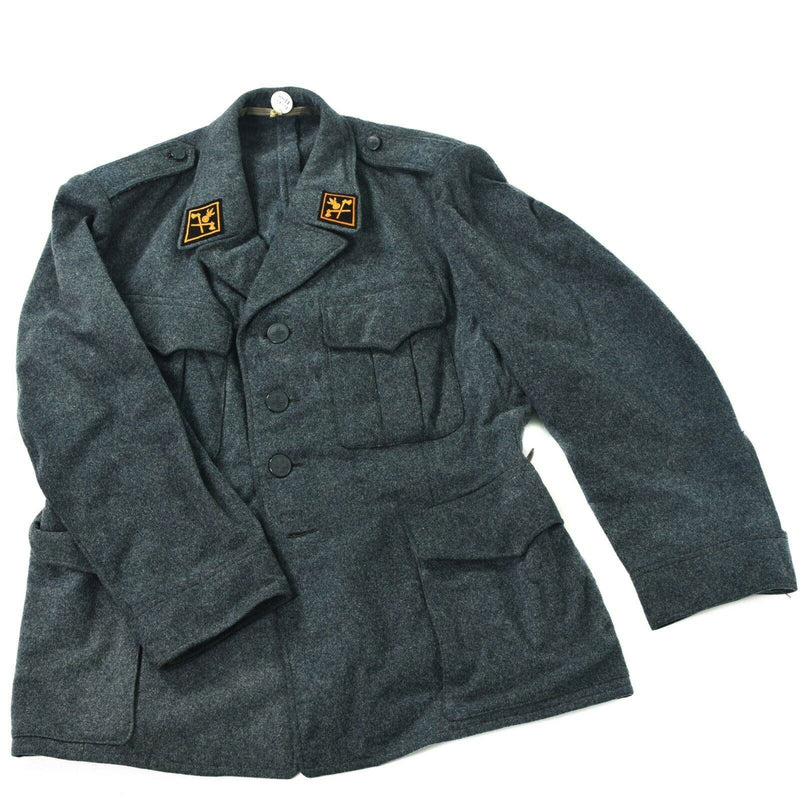 Genuine Swiss army wool jacket Switzerland military issue surplus uniform grey