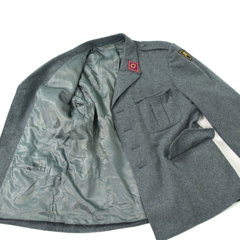 Genuine Swiss army wool jacket Switzerland military issue surplus uniform grey