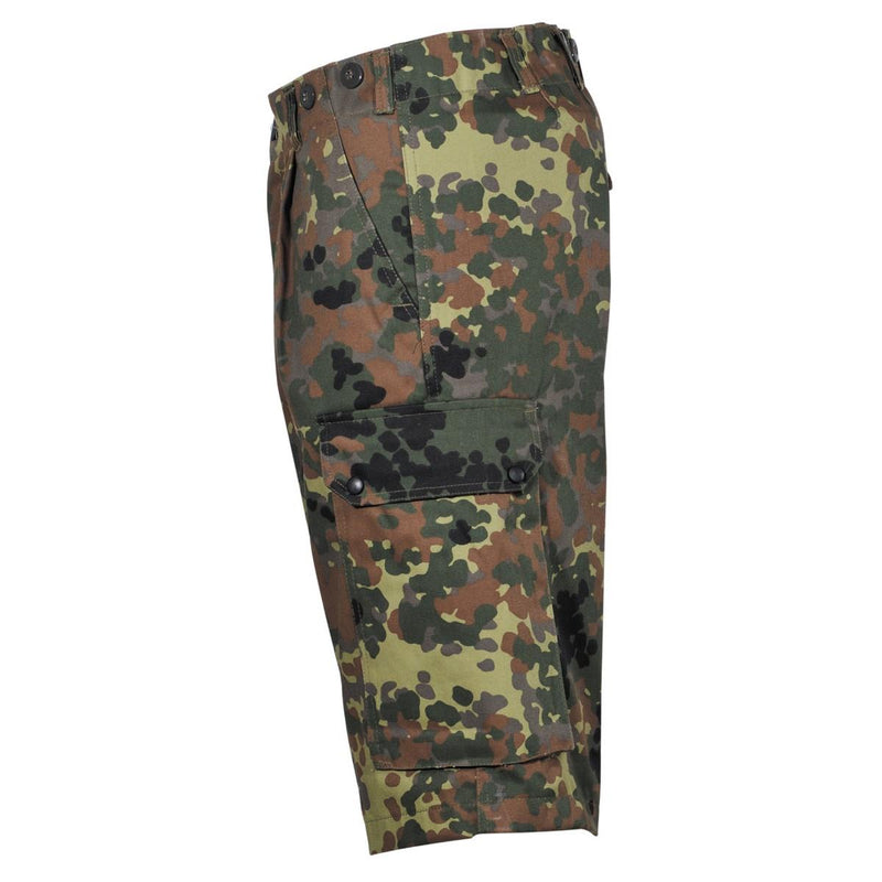 MFH Brand Army style shorts bermuda flecktarn camo sturdy ripstop uniform NEW