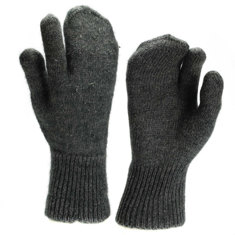 Genuine Swiss army military gloves Liners wool warmers trigger mittens military