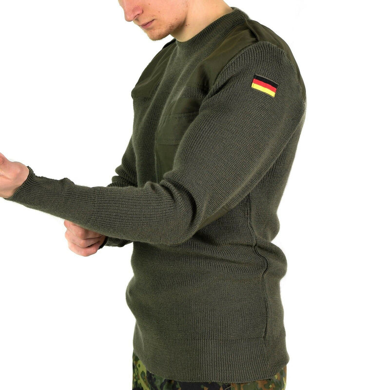 Genuine German army pullover Commando Jumper Green Olive sweater Wool NEW