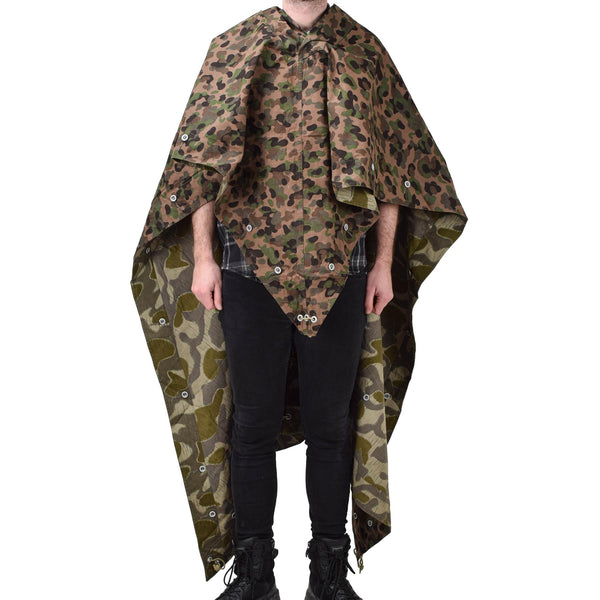 Original Austrian army pea dot splinter camo poncho tent water resistant vintage