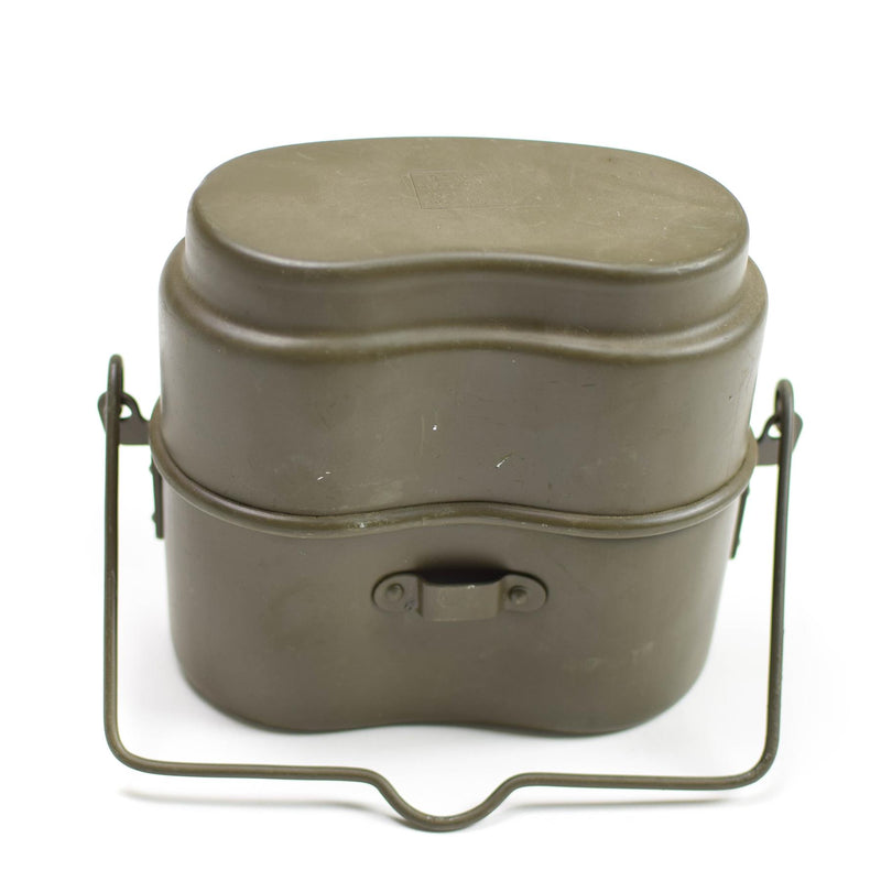 Original Polish Army mess kit Aluminum military bowler pot vintage camping Olive