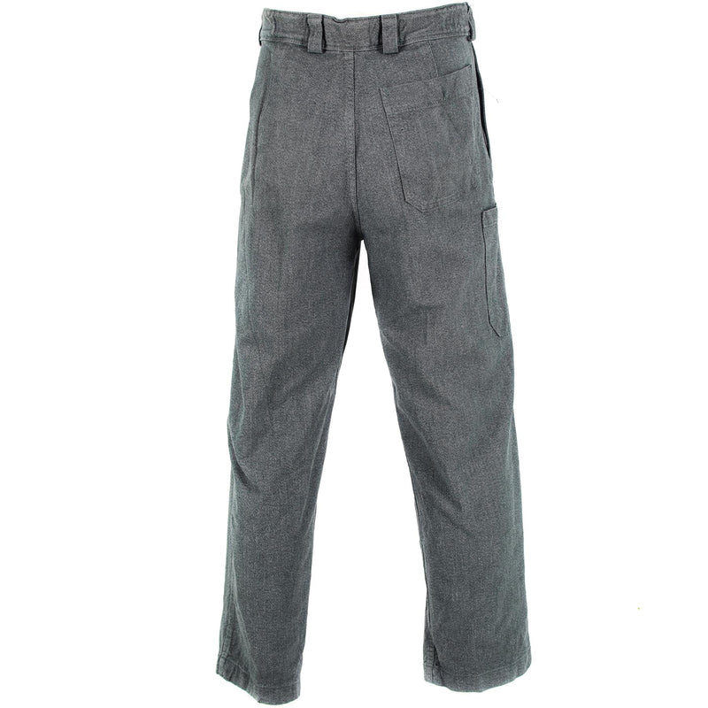 Genuine Swiss army denim work pants grey trousers military service work-wear