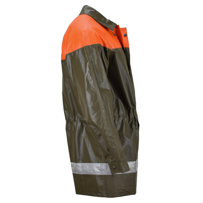 Original Swiss army rain jacket olive civil protection waterproof long coat NEW