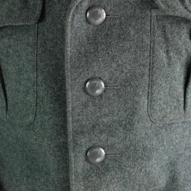 Genuine Swiss army wool jacket Switzerland military issue uniform grey