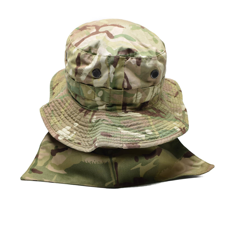 Original British Tactical Camo Hat MTP Boonie Cap with Neck Flap Summer Hat