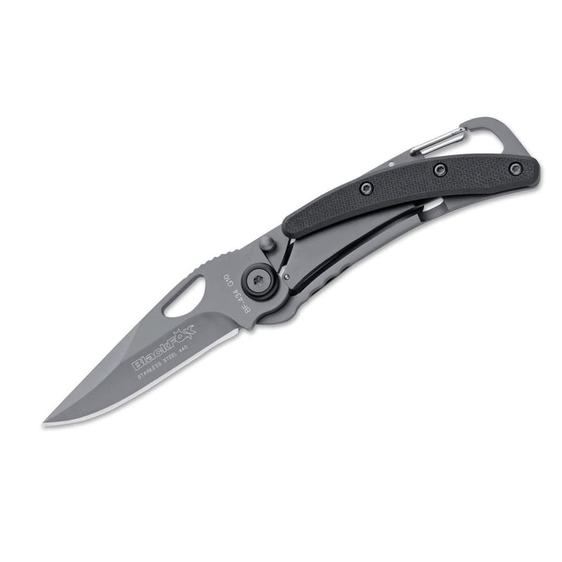 Fox Knives folding knife black titanium coated 440 steel aluminum handle