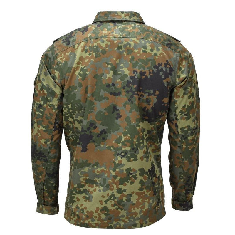 Genuine German Military Field Shirt Women Snap Button Fastening Flecktarn Camo