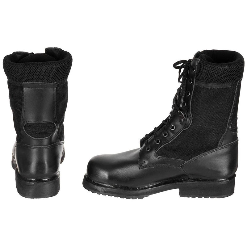 Original Italian Military Combat Boots Lightweight Leather Semi Seasional Black