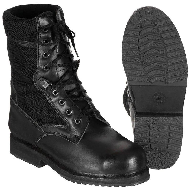 Original Italian Military Combat Boots Lightweight Leather Semi Seasional Black