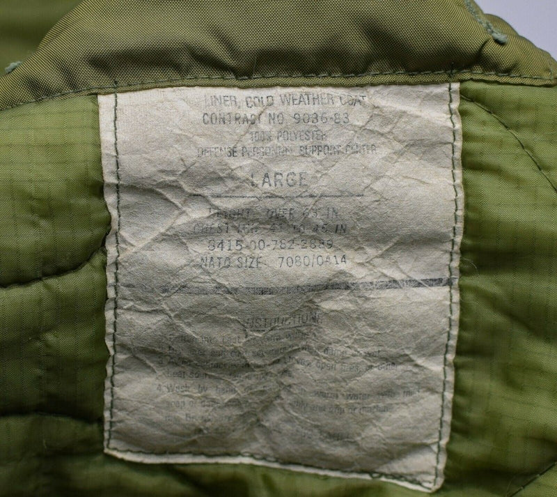 Original US Army quilt liner military jacket M65 cold weather coat lining