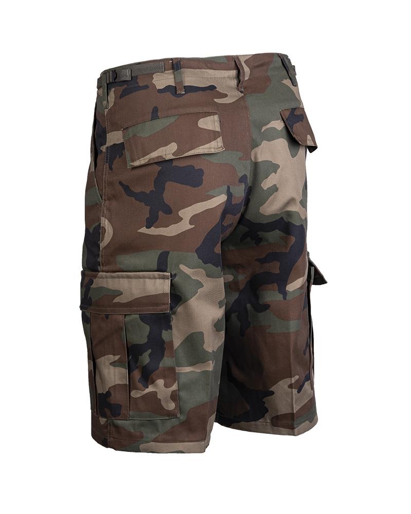 Mil-Tec Brand Military Style Woodland camouflage bermuda cargo BDU army shorts