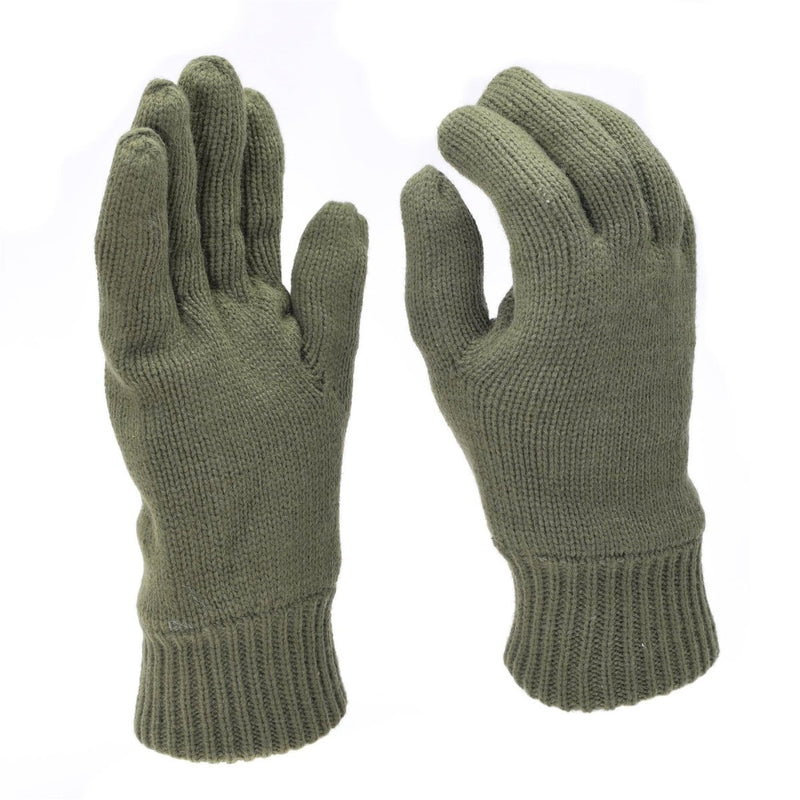 Mil-Tec Gloves Men winter Knitted THINSULATE™ insulation breathable lining olive OD winter tactical gear elasticated wrists