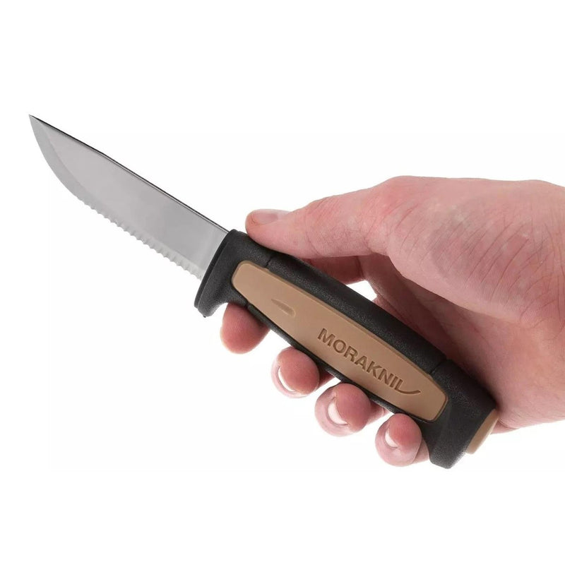 MORAKNIV Pro Rope SRT fixed knife bushcrafting outdoor universal drop point serrated polished blade TPE-rubber handle