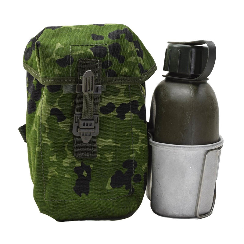 Danish Military flask canteen pouch universal attachment DK camouflage aluminum cup