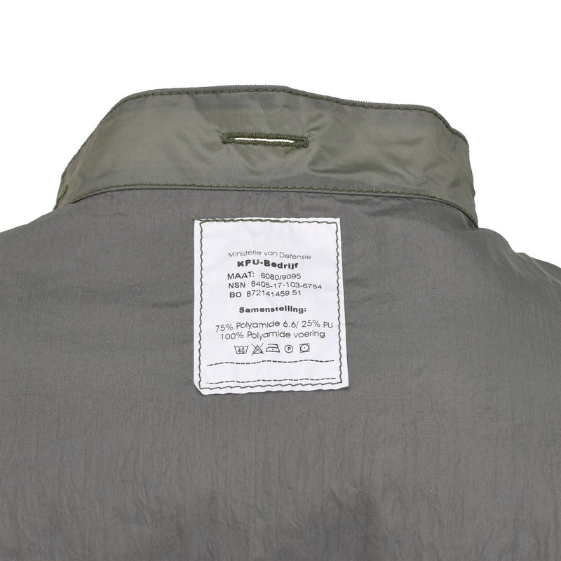 Dutch Military liner rain jacket waterproof seams combat Olive