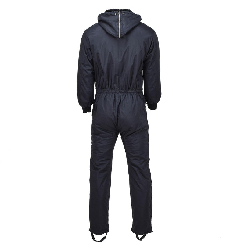 Original Dutch military winter coverall faux fur hooded warm jumpsuit overall stirrup end ankles elasticated cuffs