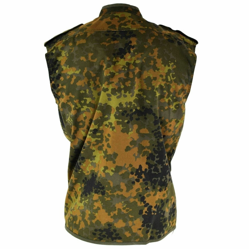 Original GERMAN ARMY VEST ZIPPED flecktarn camo tactical combat BW Army issue